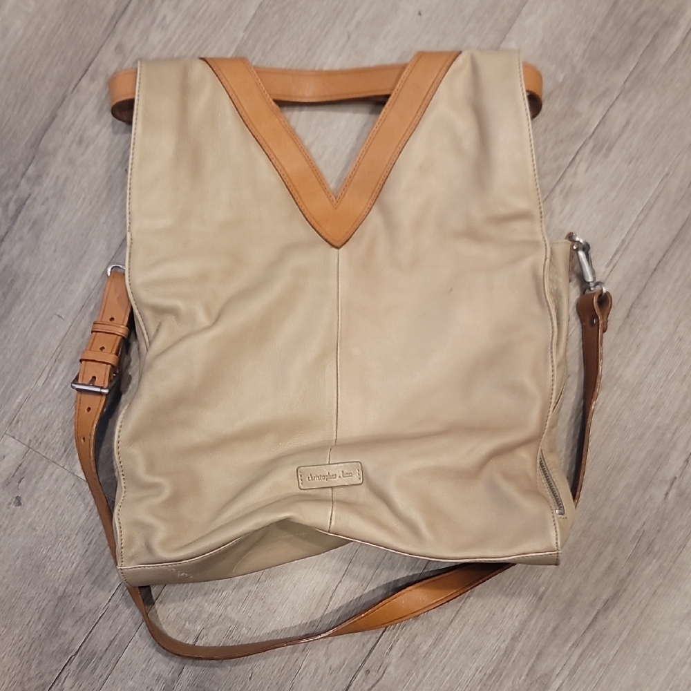 Christopher Kon Beige and Tan Men's Backpack